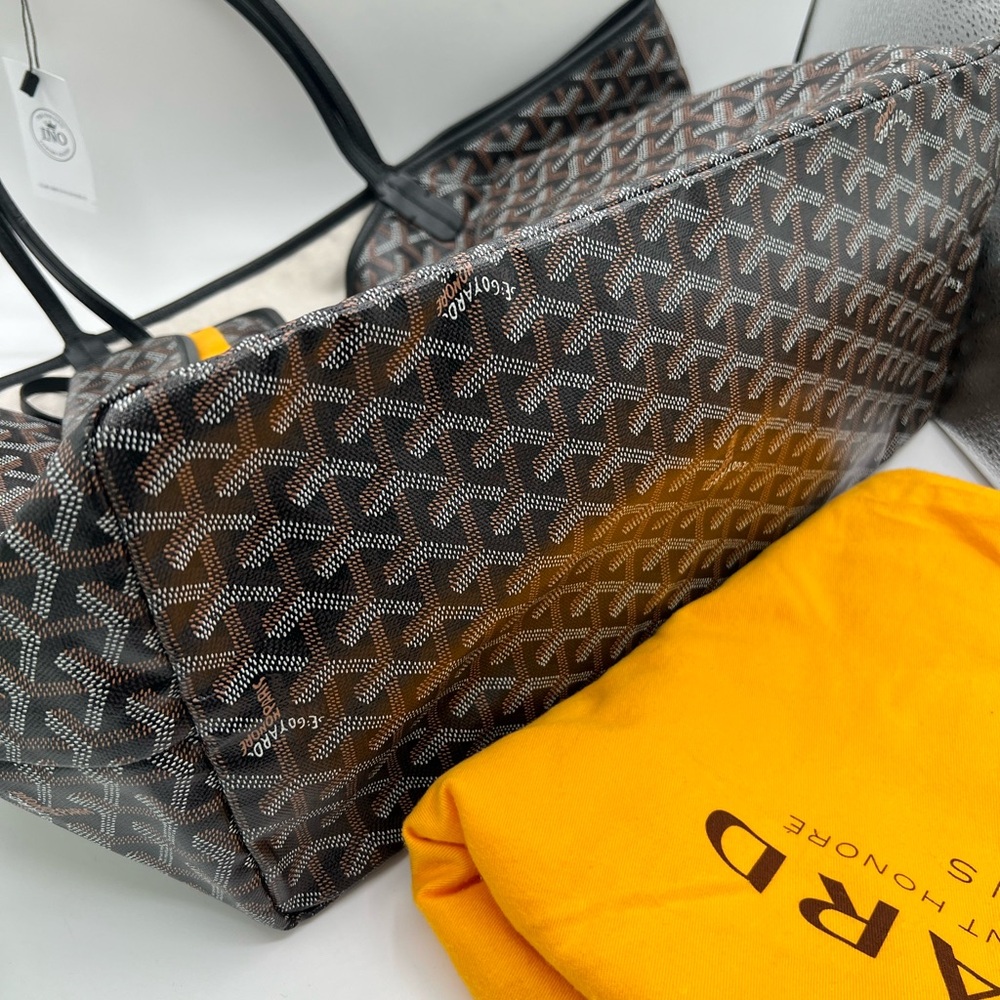 Goyard Saint Louis GM black Goyardine Canvas Tote bag with pouch like New ❤️ - Picture 10 of 11